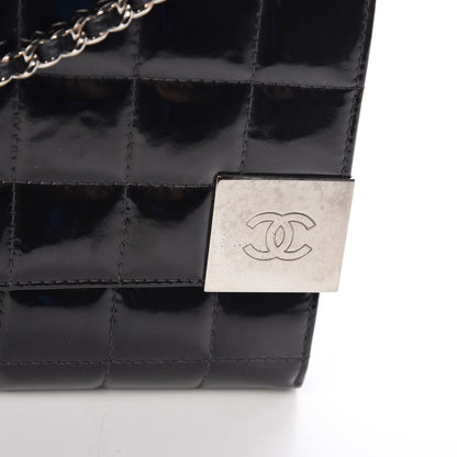 Chanel Patent Chocolate Bar Chain Clutch Black 19 of 23