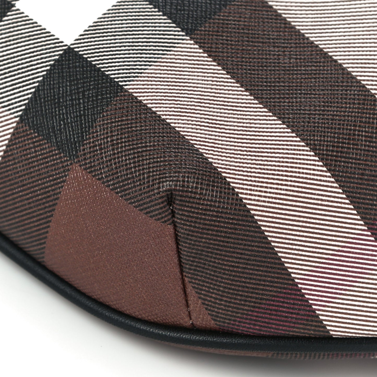 E-canvas Check Bum Bag Dark Birch Brown
