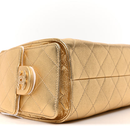 Chanel Metallic Caviar Quilted Mini Chanel 25 Handbag Gold 9 of 11