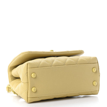 Chanel Caviar Quilted Incognito Extra Mini Coco Handle Flap Light Yellow 4 of 9