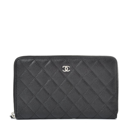 Chanel Caviar Quilted Large Zip Around Organizer Wallet Black 1 of 8