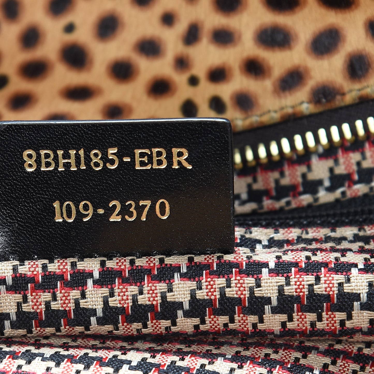 Calf Hair Leopard Print Medium Roll Tote Brown