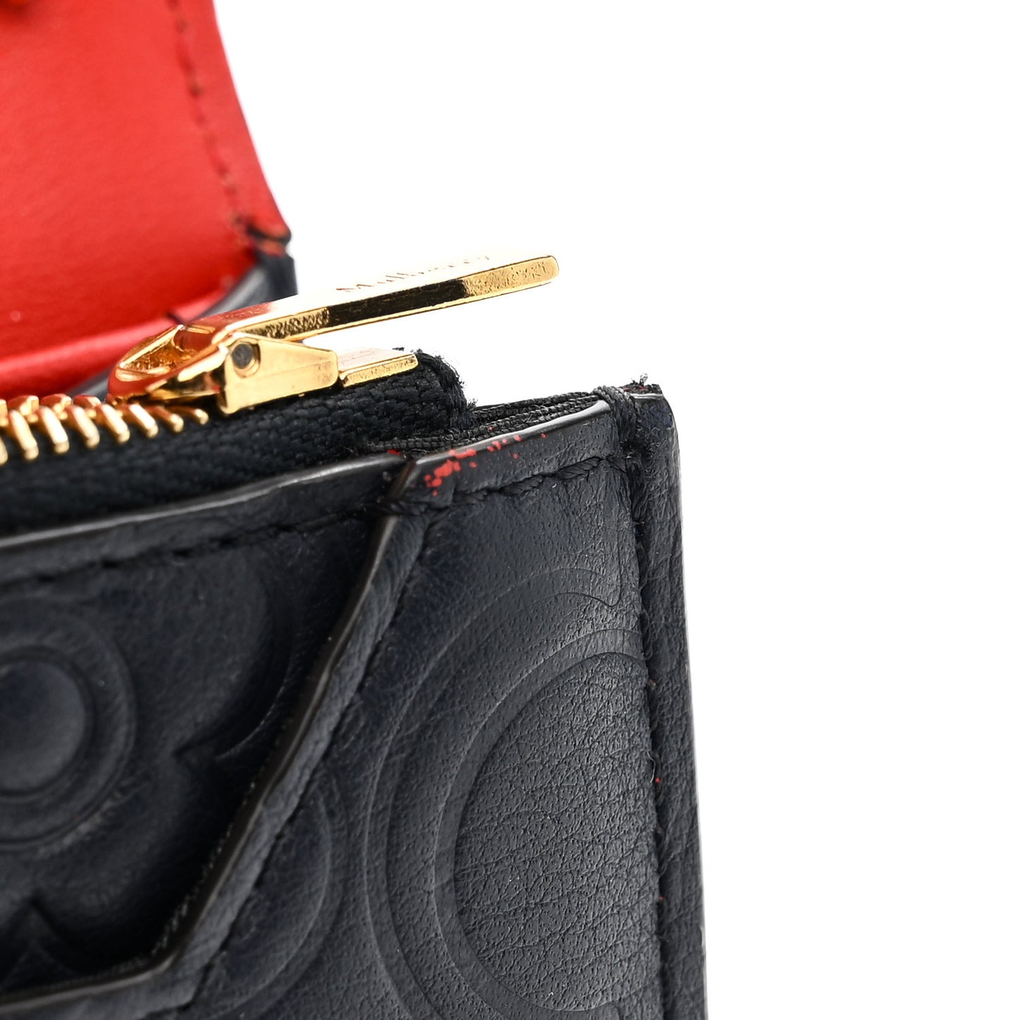 Calfskin Embossed Floral Small Darley Navy