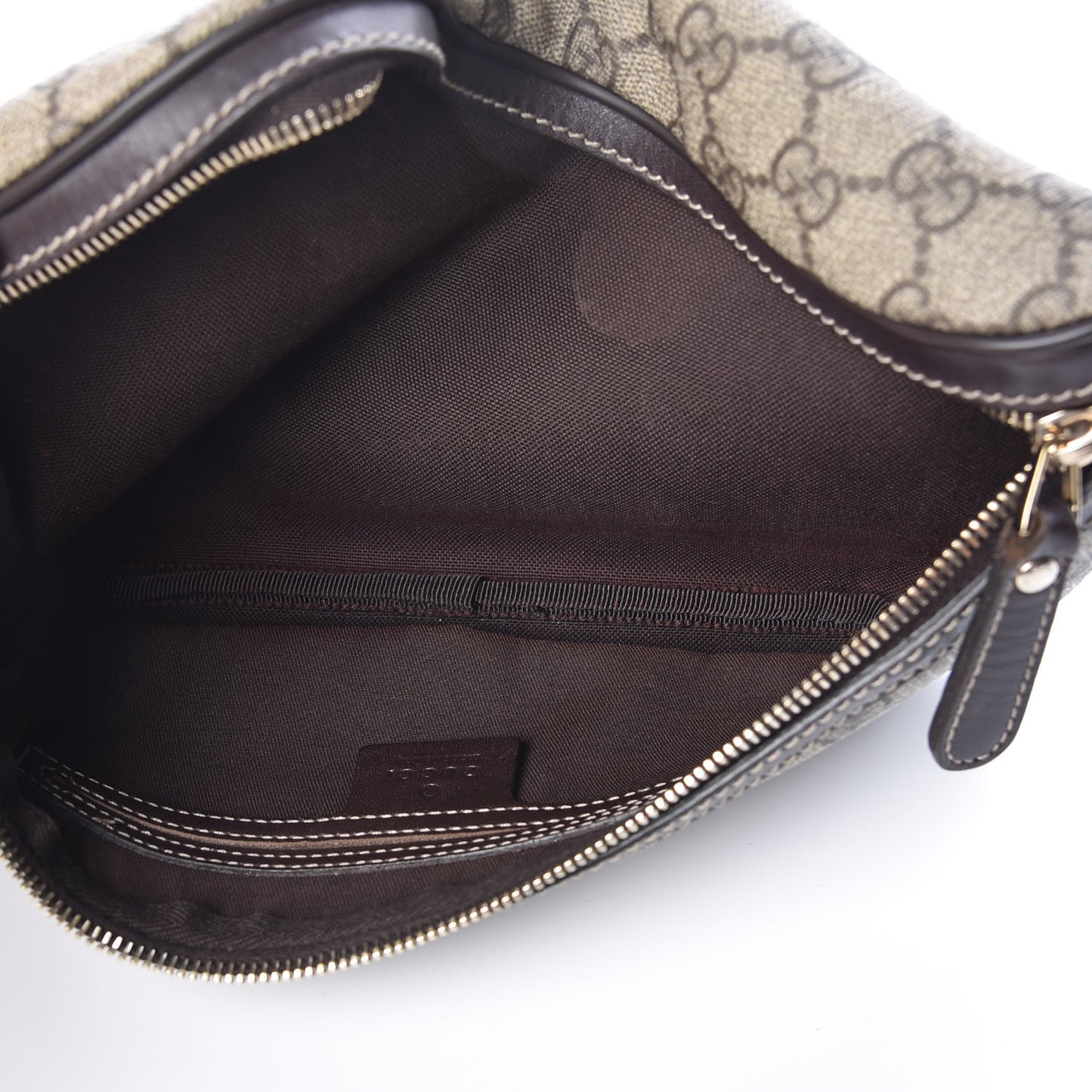GG Supreme Monogram Belt Bag Dark Brown