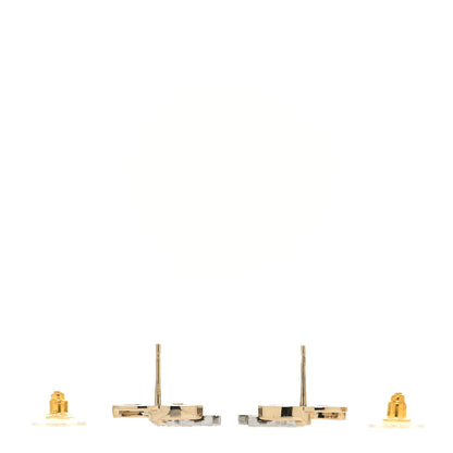 Chanel Crystal Double CC Earrings Gold Silver 3 of 4