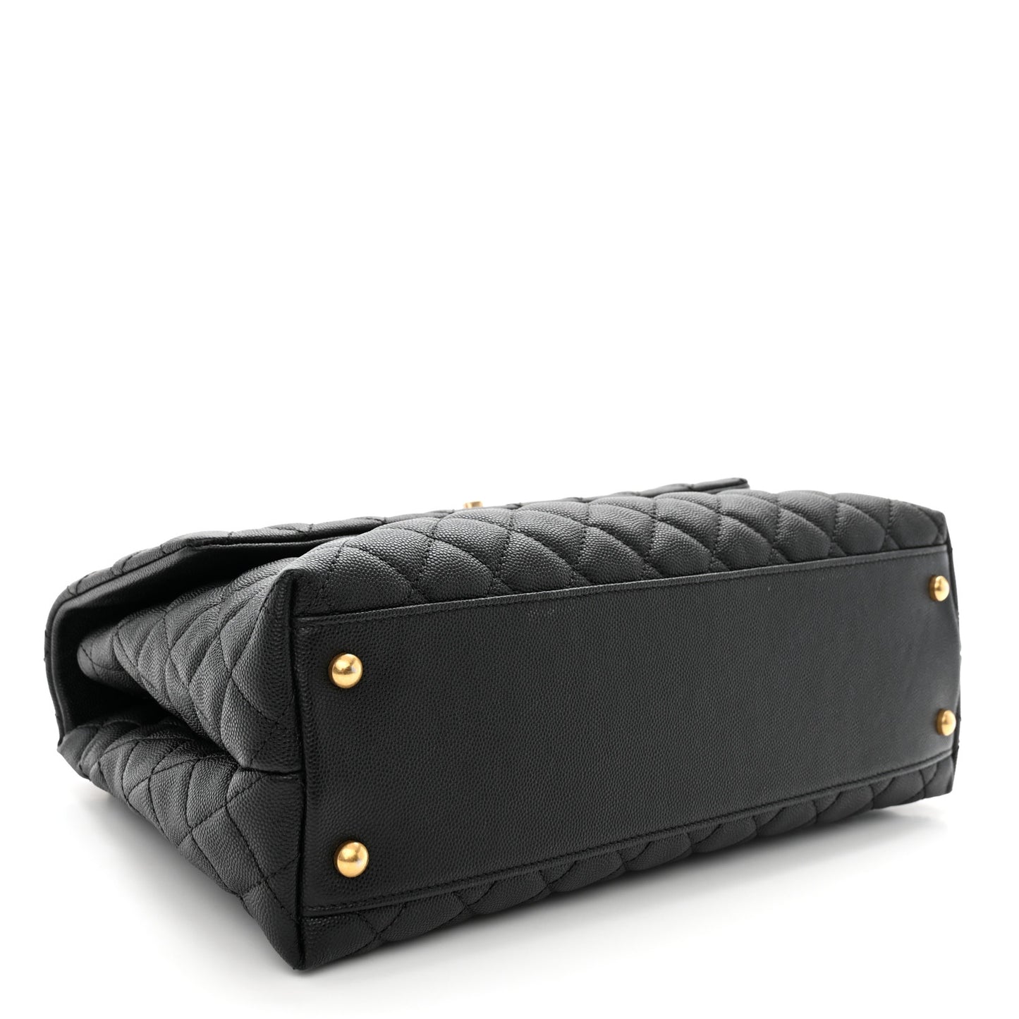 Caviar Quilted Medium Coco Handle Flap Black