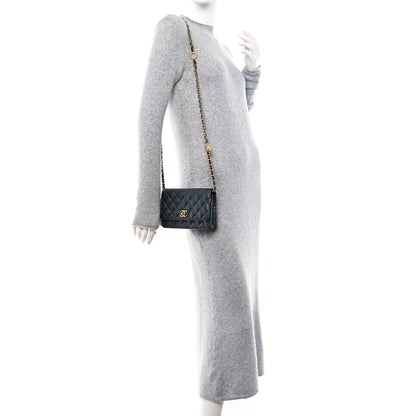 Chanel Pearly Caviar Quilted Fit For You Wallet On Chain WOC Navy 2 of 12