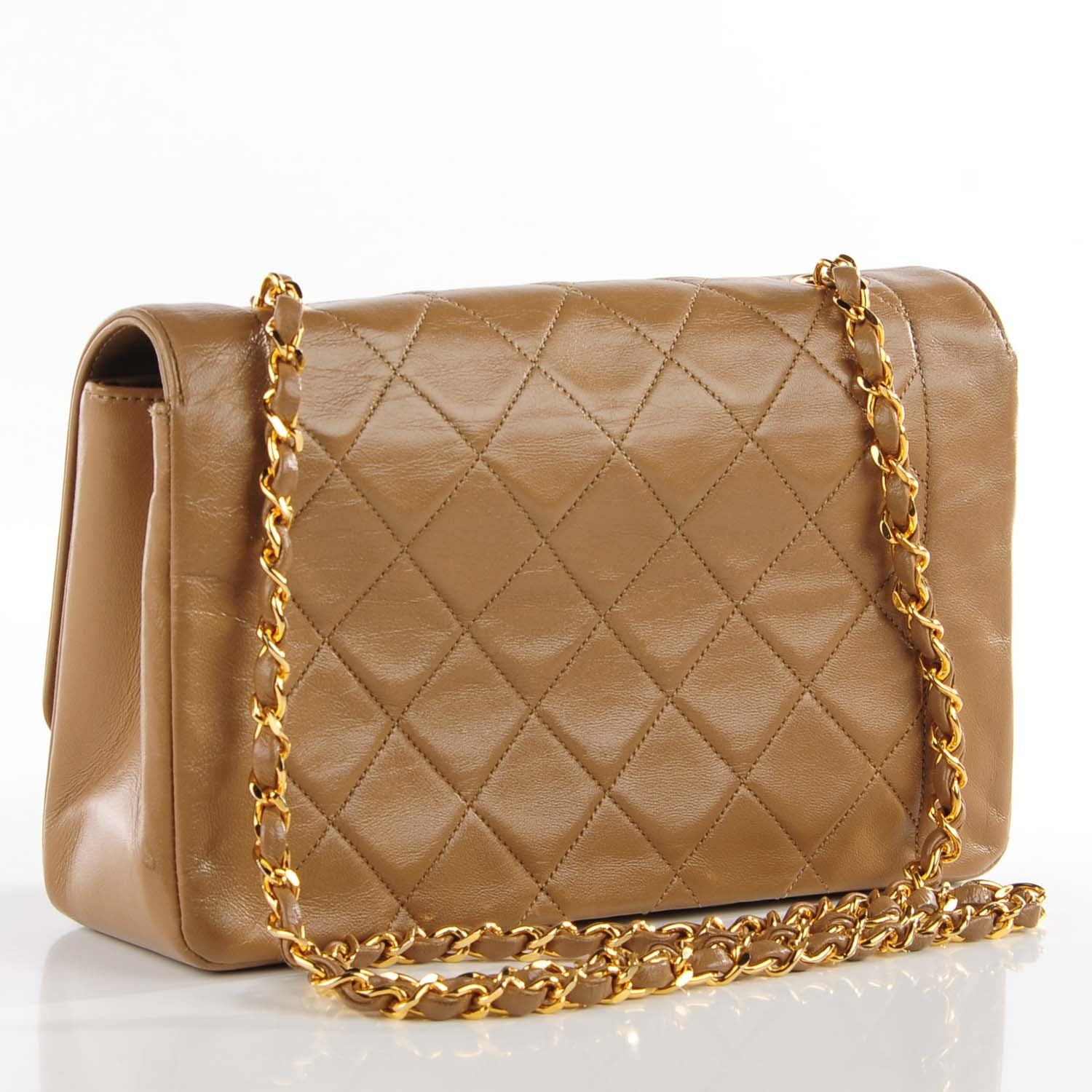 Chanel Lambskin Quilted Medium Single Flap Beige 3 of 9