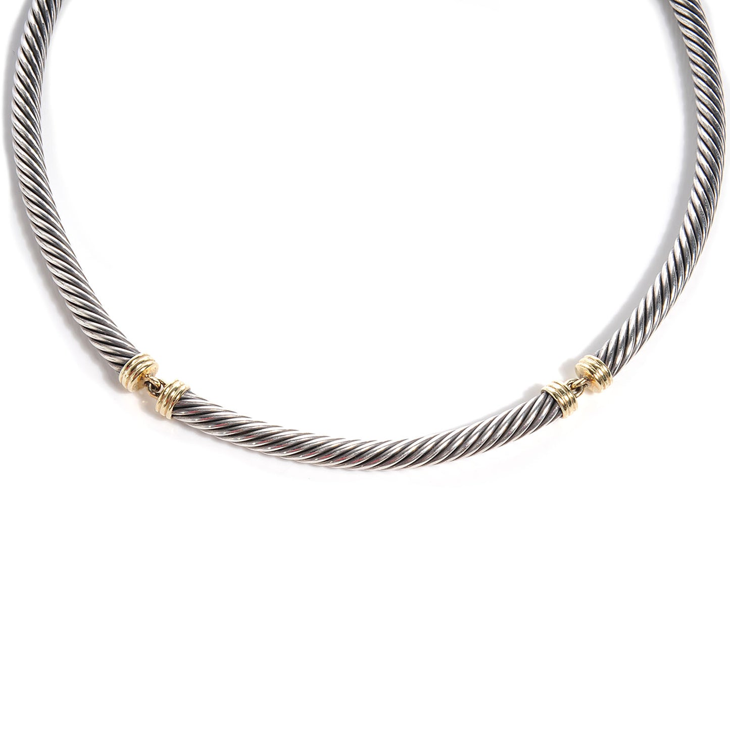 Sterling Silver 14k Cable Necklace