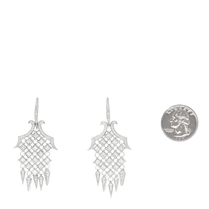 Parker & West by FASHIONPHILE 18K White Gold Diamond 4.25ctw Chandelier Earrings 2 of 5