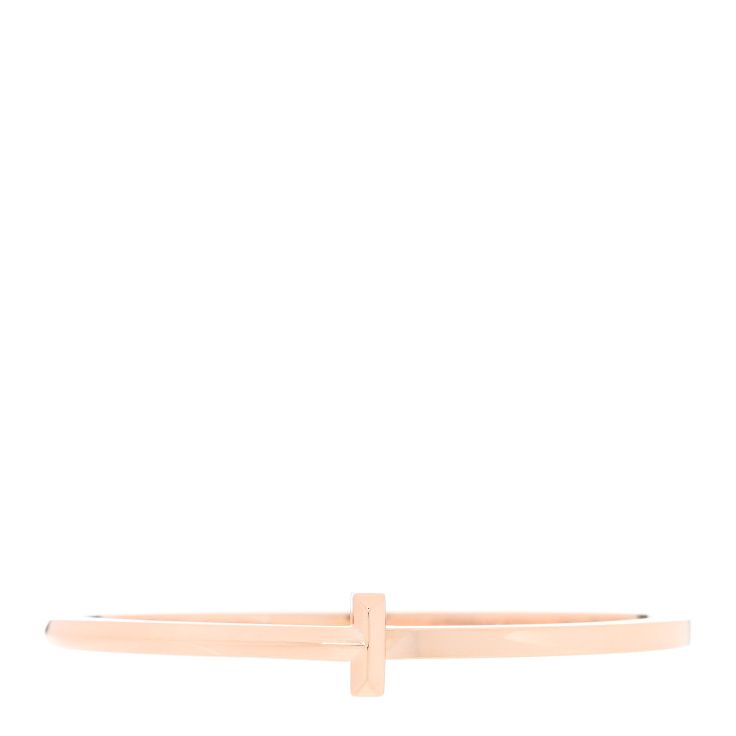 18K Rose Gold Narrow T T1 Hinged Bangle Bracelet