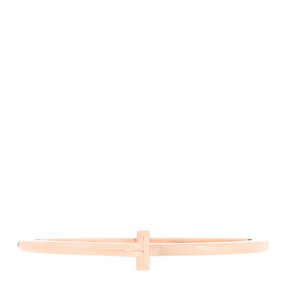 Tiffany 18K Rose Gold Narrow T T1 Hinged Bangle Bracelet 1 of 4