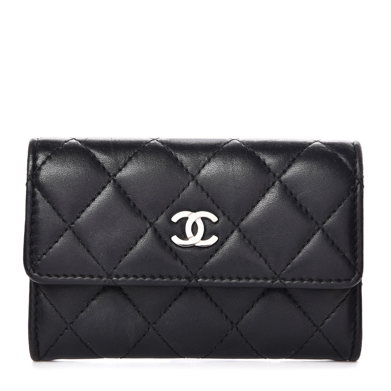Chanel Lambskin Quilted Flap Card Holder Black 1 of 11