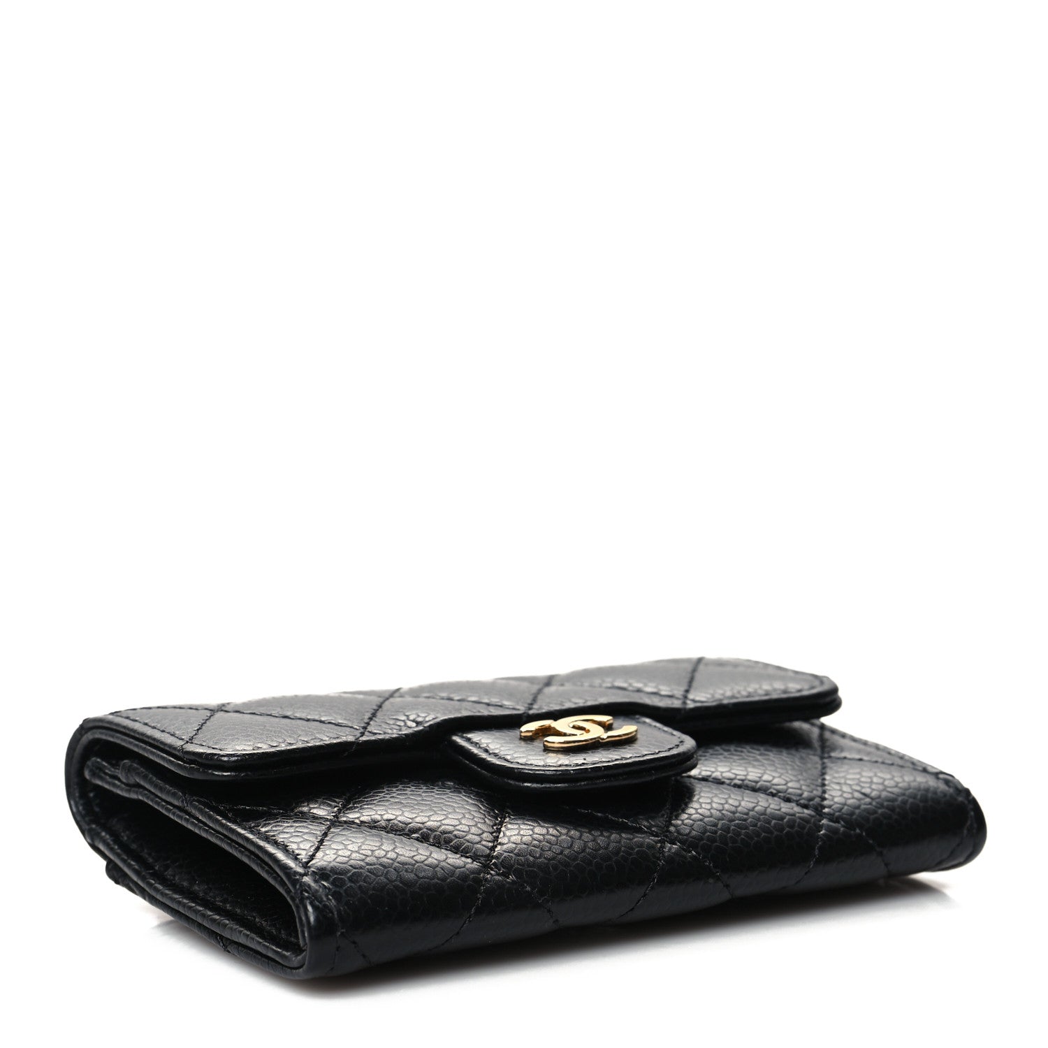 Chanel Caviar Quilted Flap Card Holder Wallet Black 4 of 10