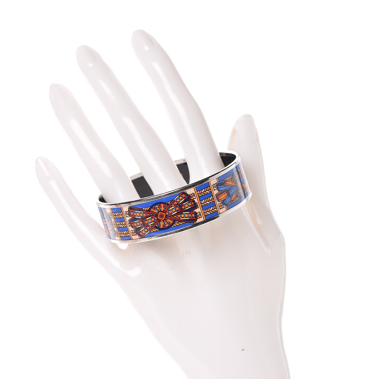 Hermes Enamel Printed Wide Rubans du Cheval Bracelet 65 2 of 6