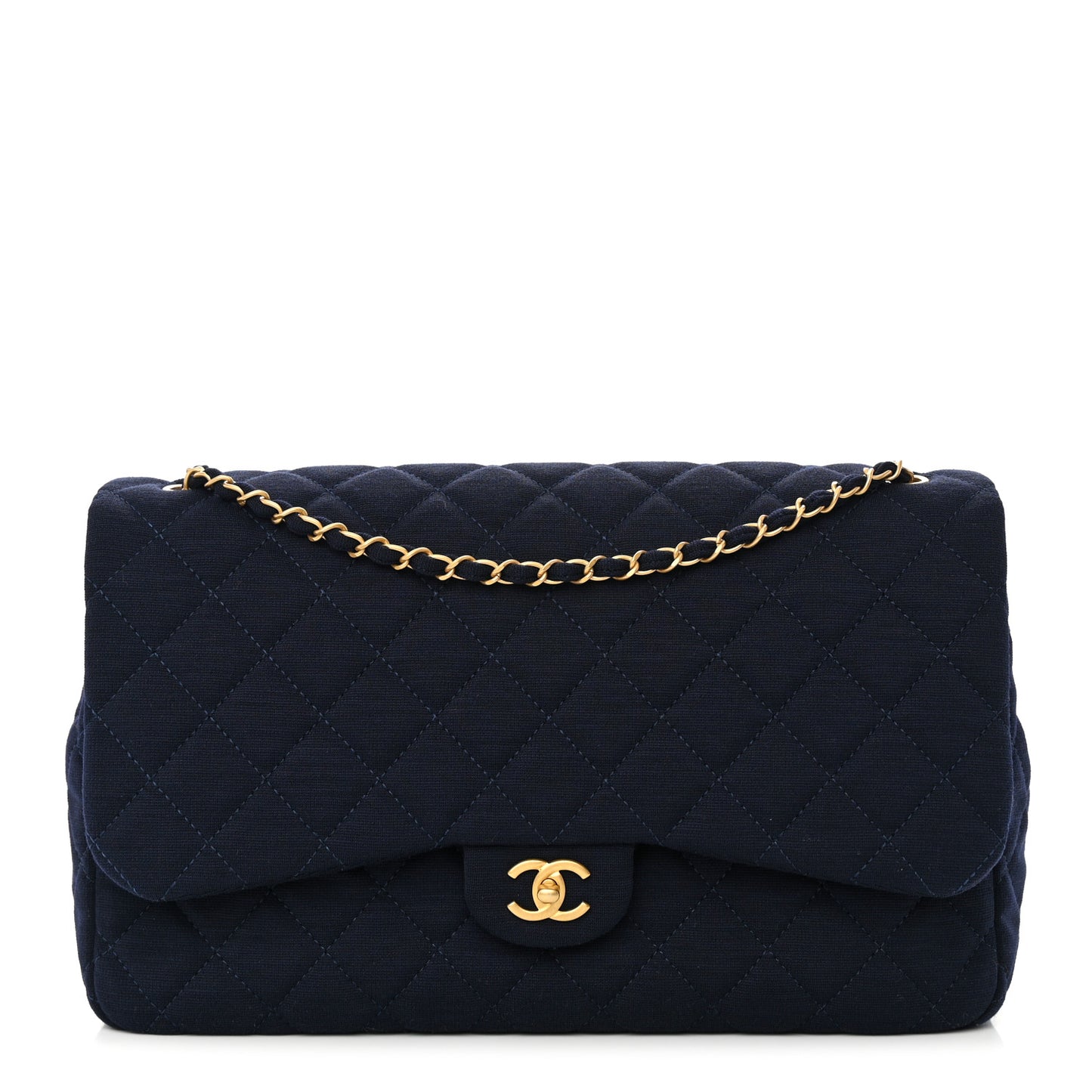 Jersey Quilted XL Jumbo Flap Navy