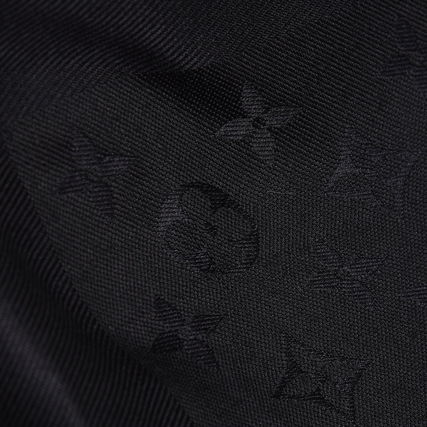 Silk Wool Monogram Shawl Black
