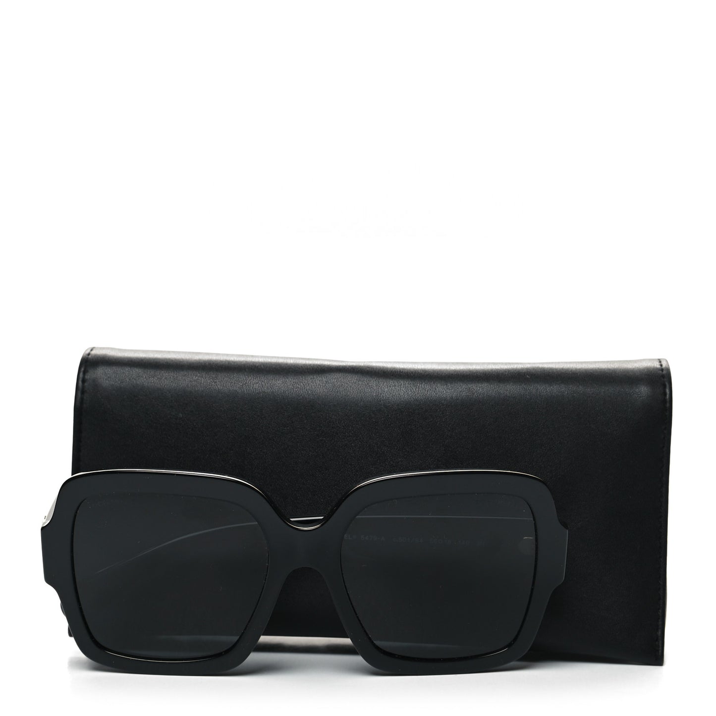 Acetate Square Heart Sunglasses 5479-A Black