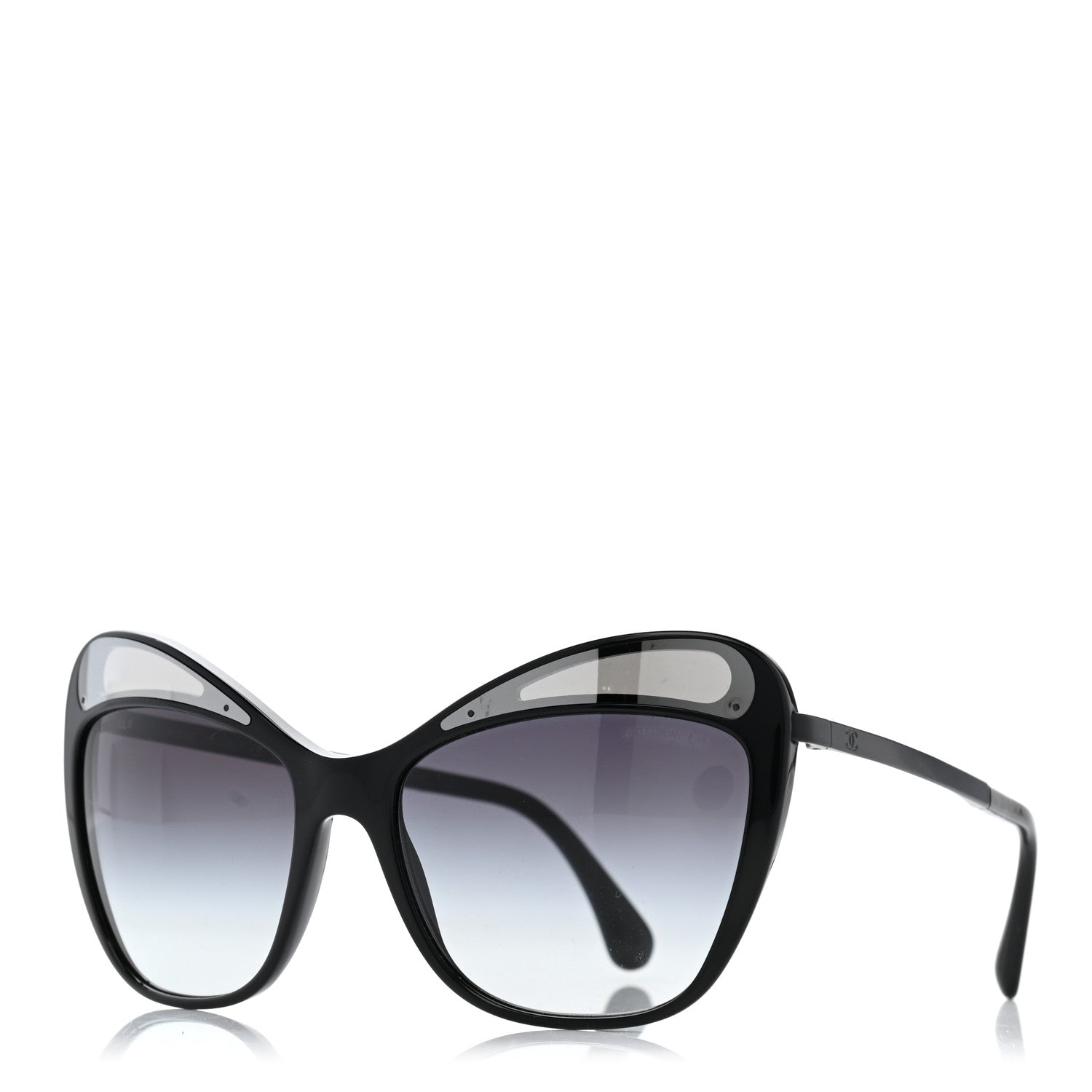 Chanel Acetate Butterfly Sunglasses 5377 Black Grey 1 of 7