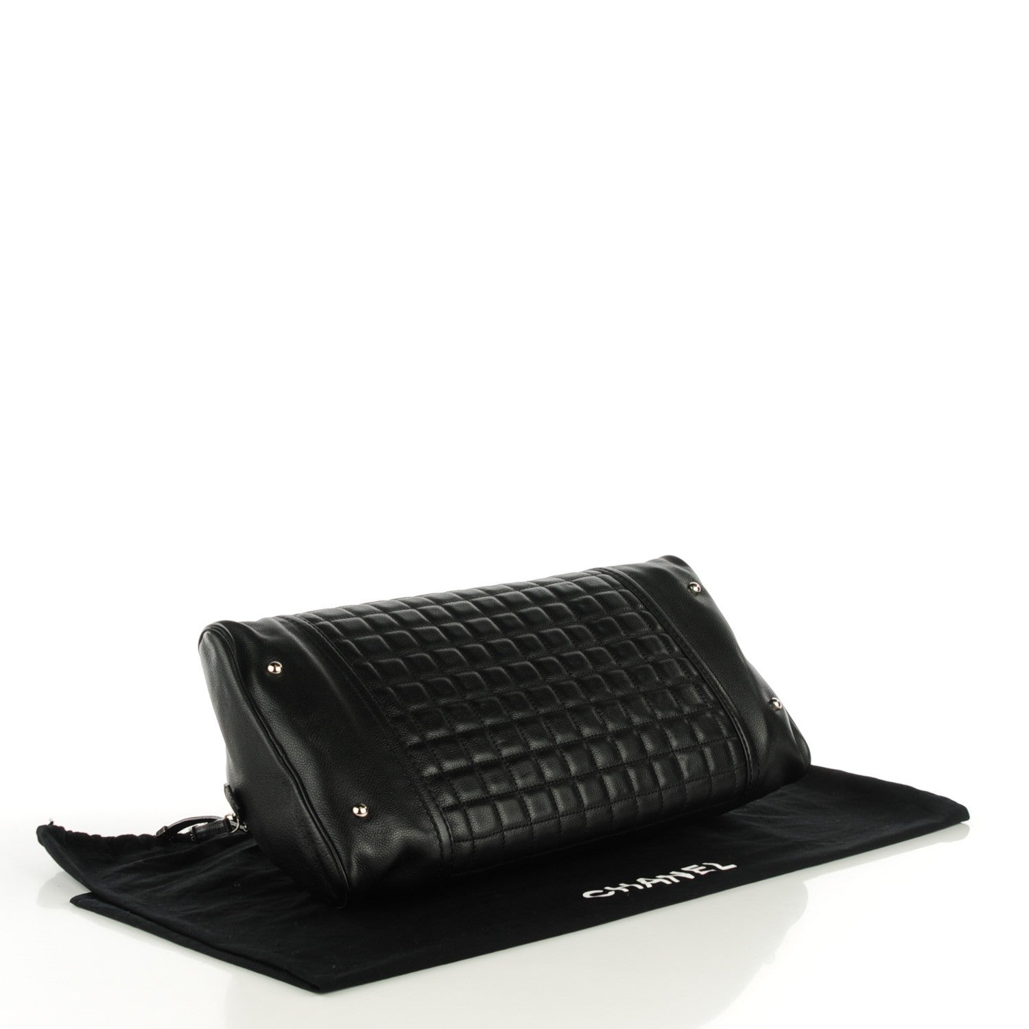 Chanel Caviar Square Quilted Dome Satchel Black 4 of 7