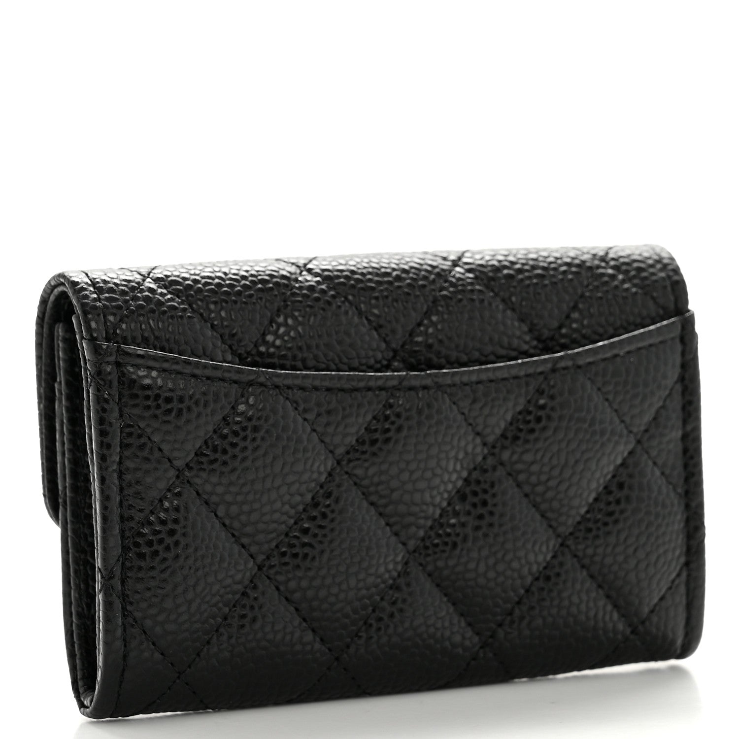 Chanel Caviar Quilted Flap Card Holder Wallet Black 3 of 9