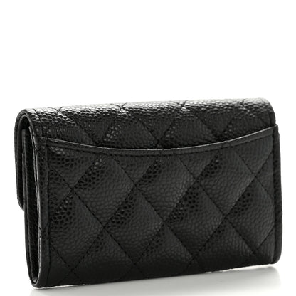 Chanel Caviar Quilted Flap Card Holder Wallet Black 3 of 9