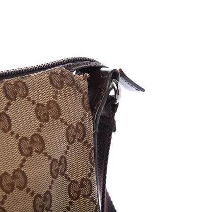 Gucci Monogram Calfskin Perforated Medium Flat Messenger Bag Dark Brown 10 of 11