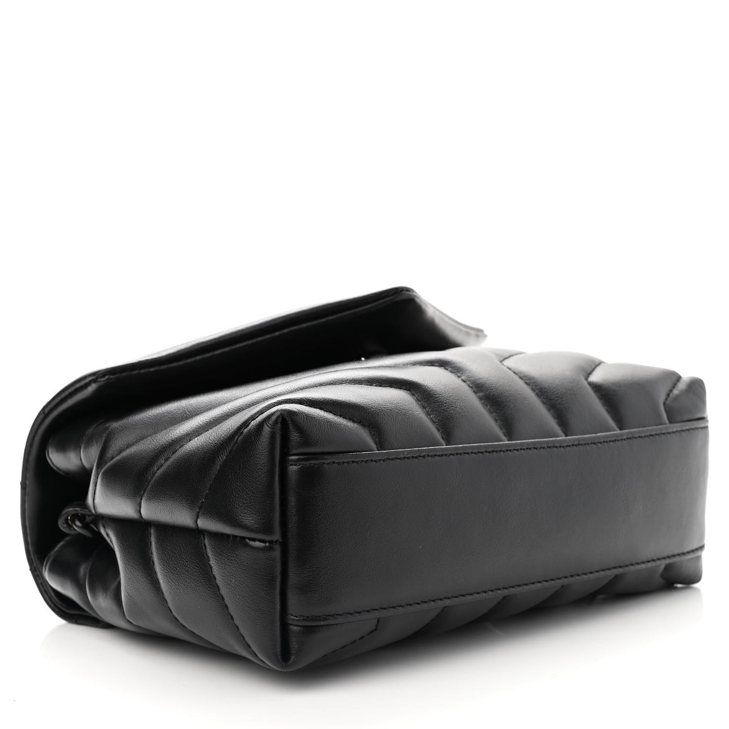 Calfskin Y Quilted Monogram Monochrome Toy Loulou Crossbody Bag Black