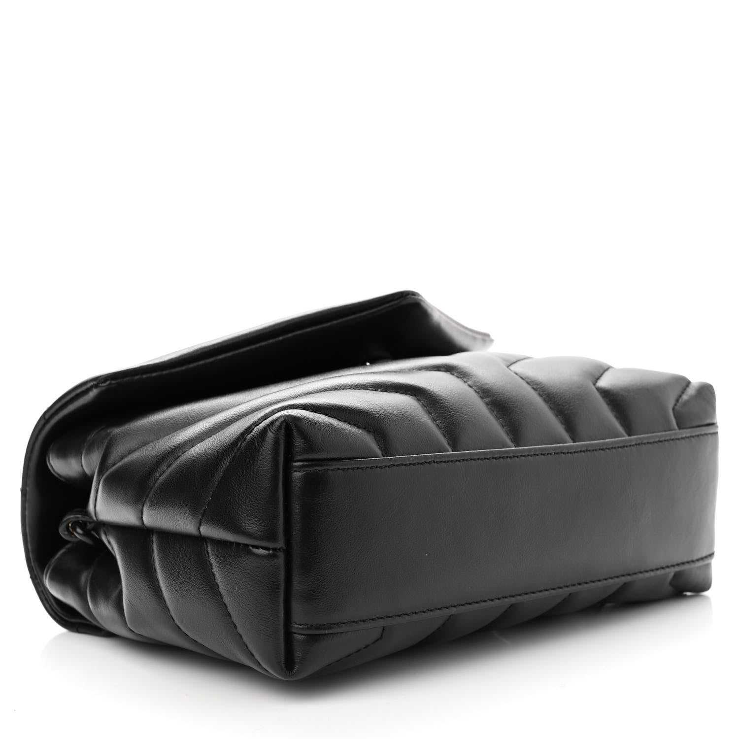 Saint Laurent Calfskin Y Quilted Monogram Monochrome Toy Loulou Crossbody Bag Black 3 of 12