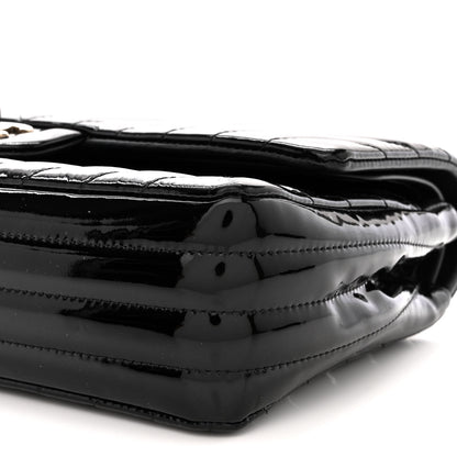 Chanel Patent Calfskin Chevron Quilted Small Double Flap Black 10 of 12