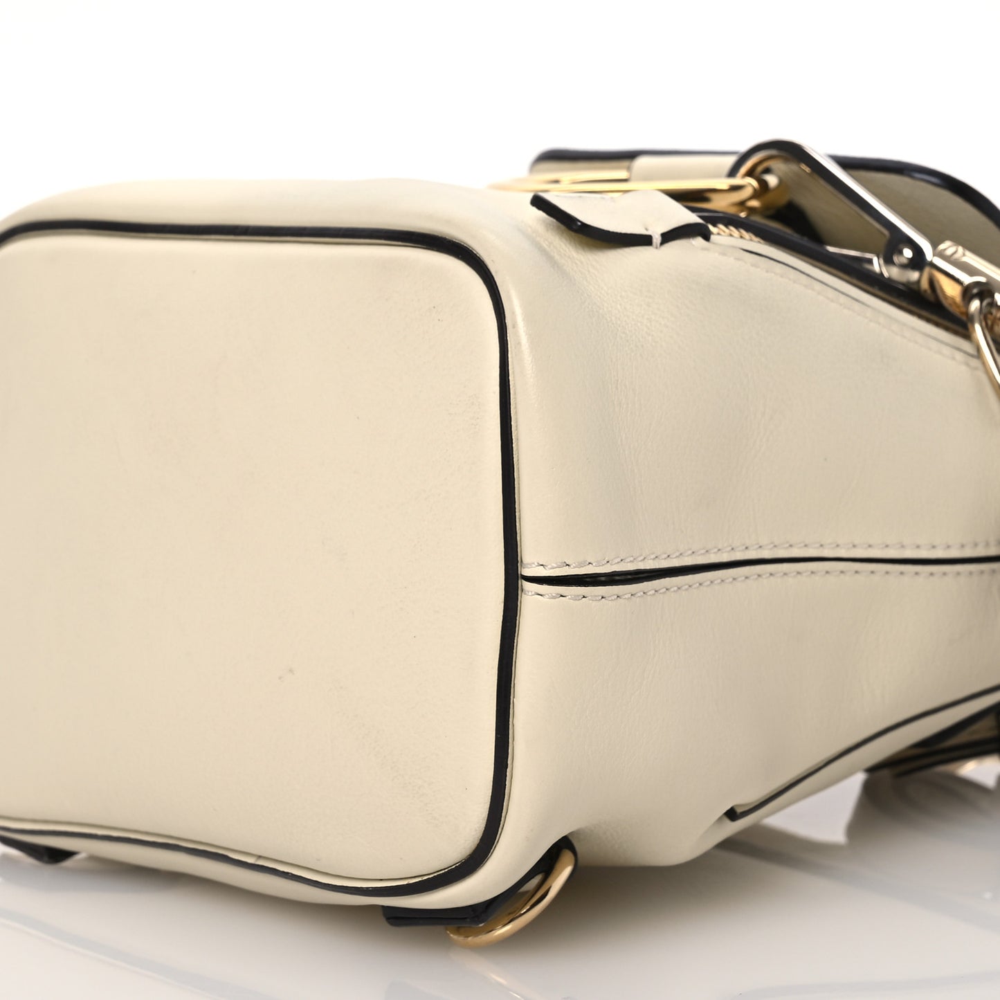 Suede Calfskin Mini Faye Backpack Off White
