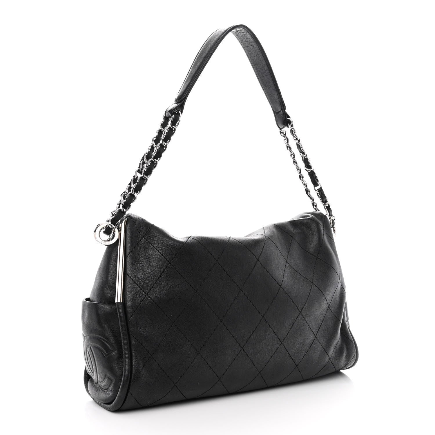 Chanel Lambskin Stitched Medium Ultimate Soft Tote Black 3 of 10