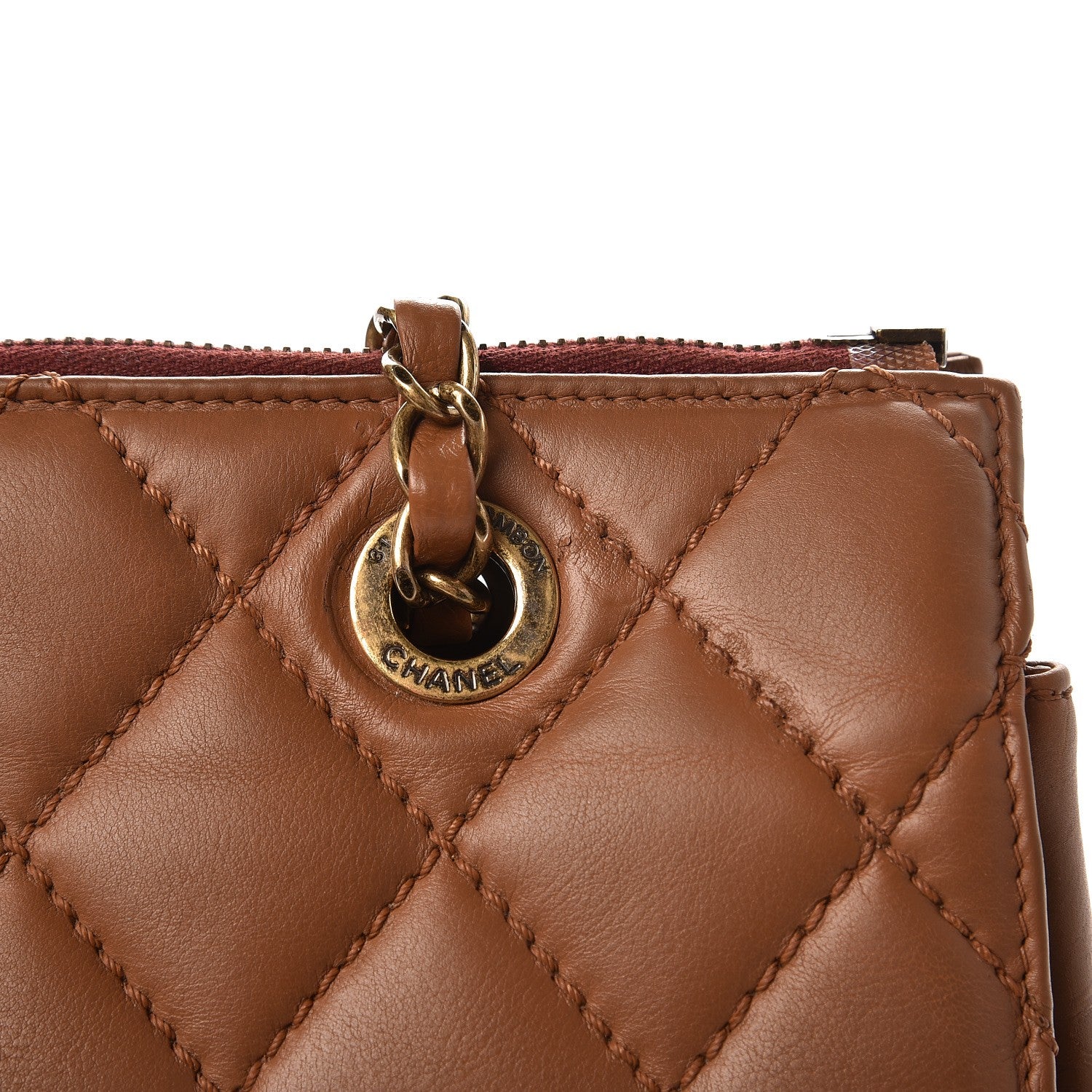 Chanel Lambskin Maxi Blizzard Zip Top Flap Bag Tan 9 of 10