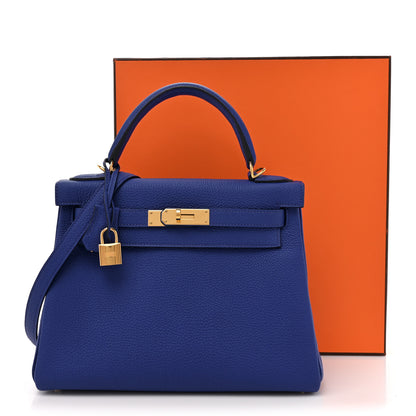 Hermes Togo Kelly Retourne 28 Bleu Royal 11 of 11