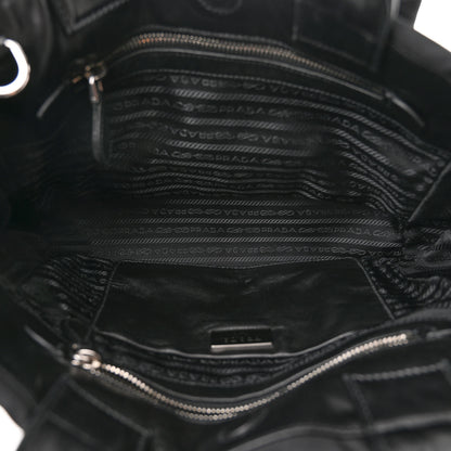 Prada Nylon Tessuto Bow Logo Tote Black 5 of 11