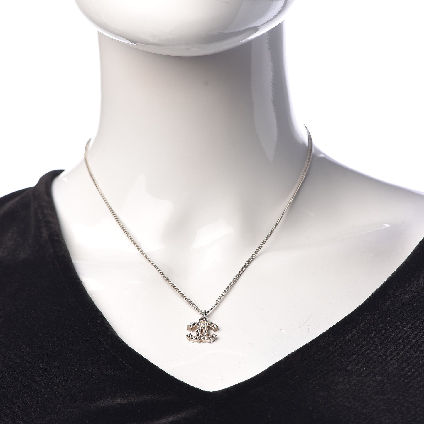 Crystal CC Necklace Silver