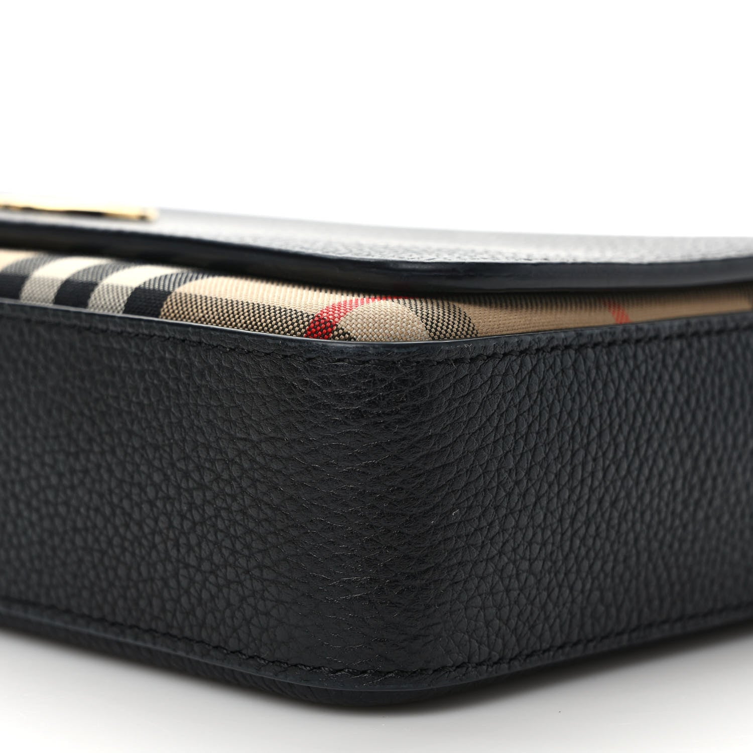 Burberry Grainy Calfskin Vintage Check Hampshire Crossbody Black 8 of 9
