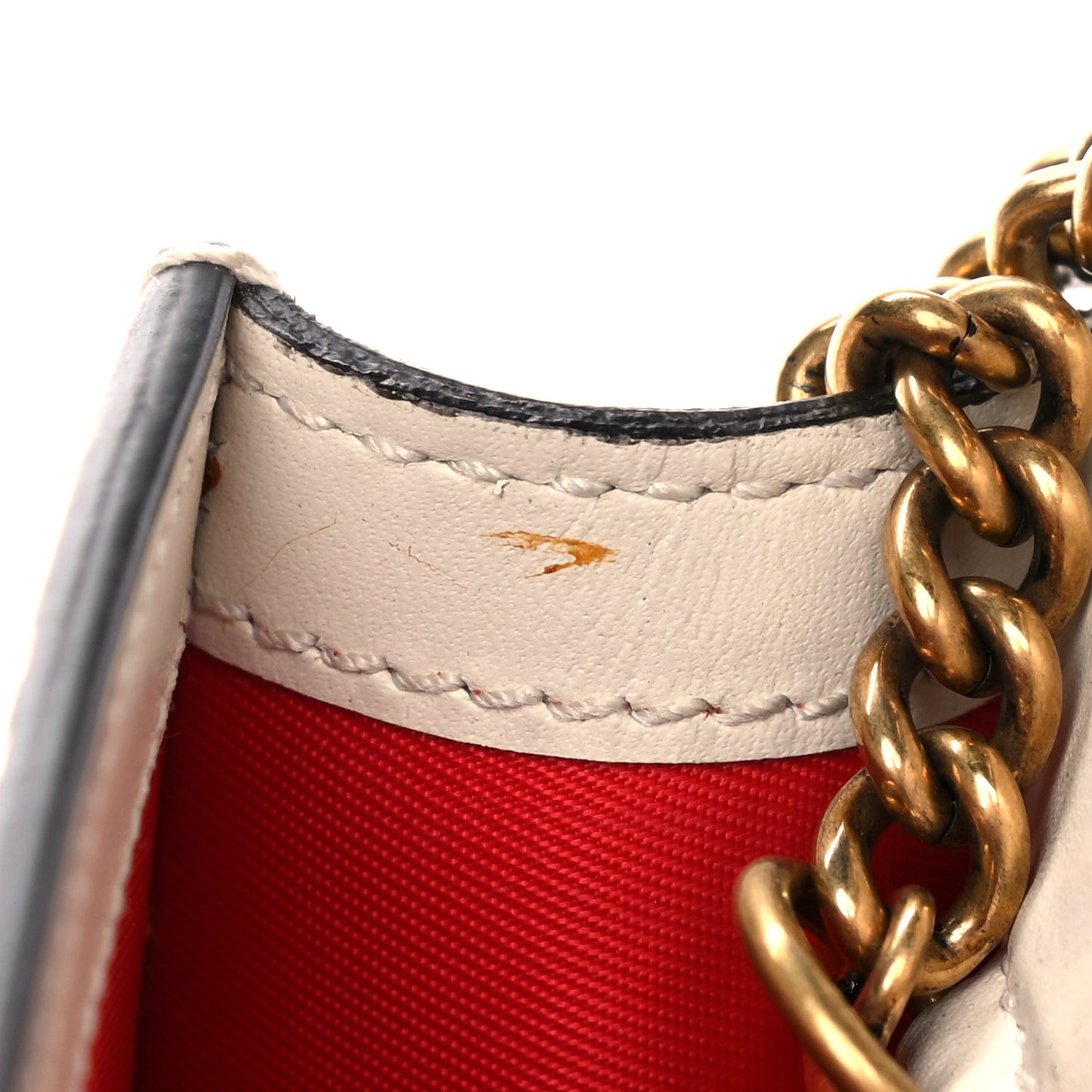Guccissima Mini Cherry Chain Bag White