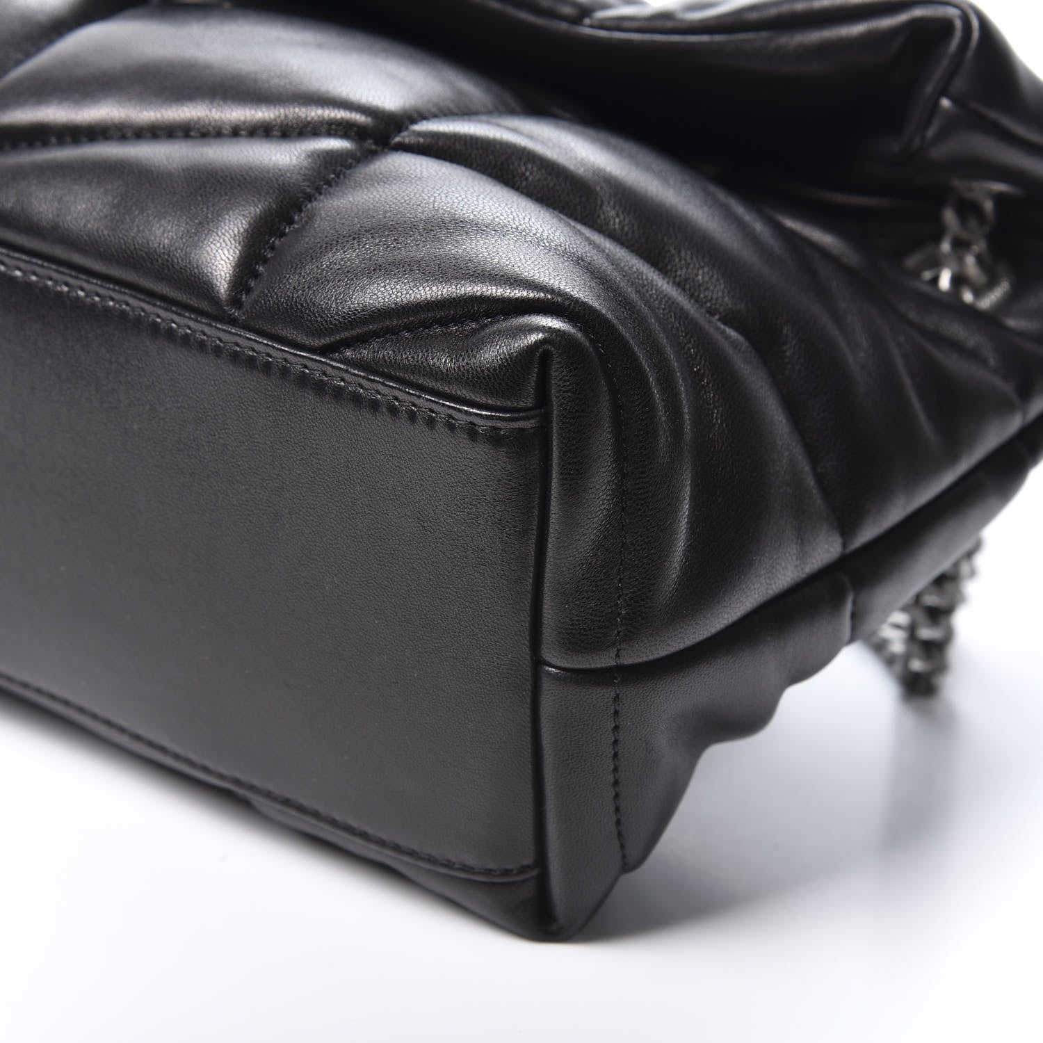 Saint Laurent Lambskin Quilted Small Loulou Puffer Monogram Chain Satchel Black 6 of 10