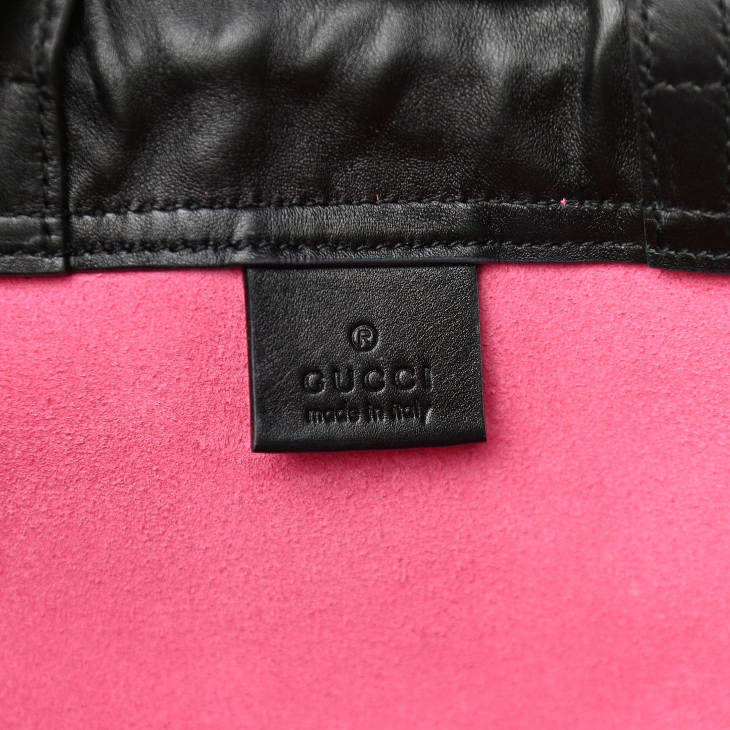 Grained Calfskin Logo Drawstring Backpack Box Pink Green Black