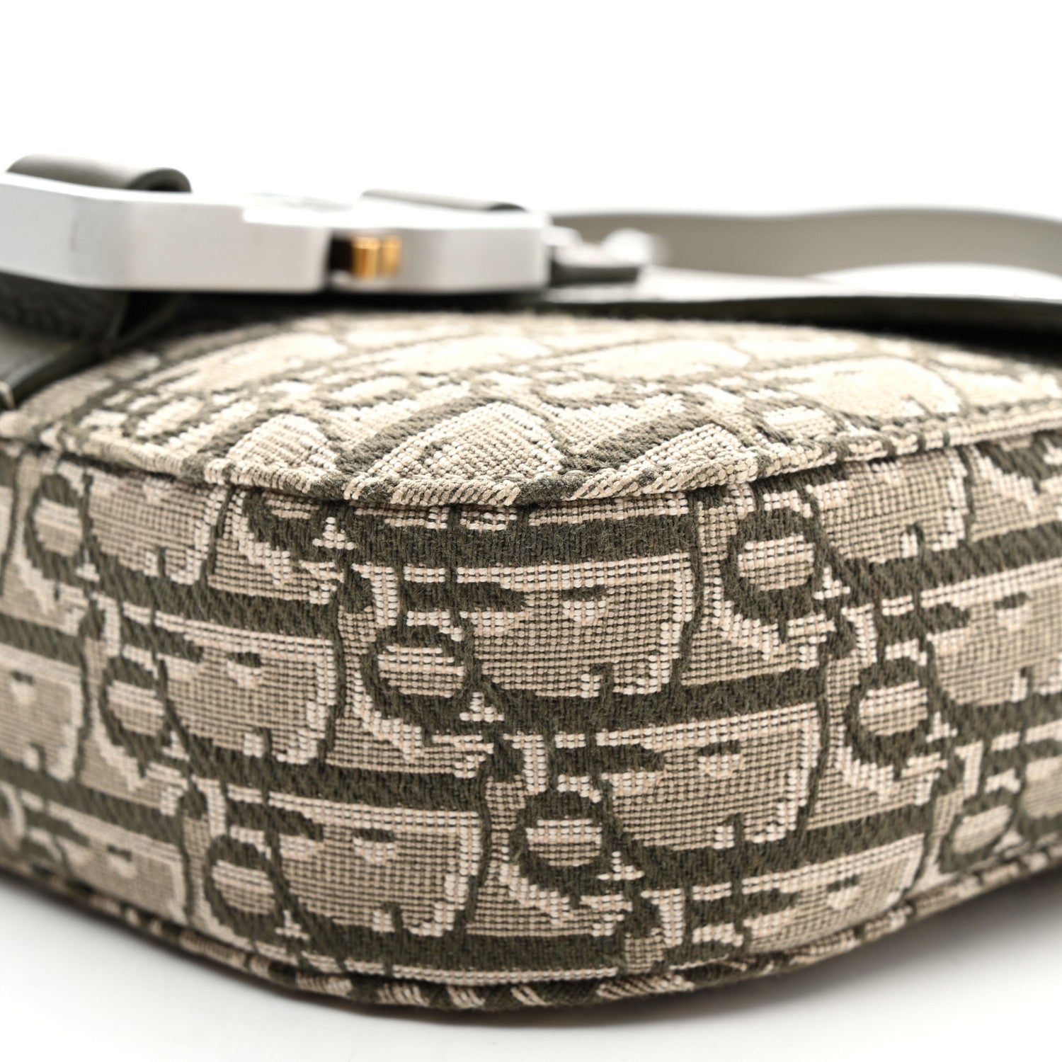 Christian Dior Oblique Jacquard Grained Calfskin Mini Saddle Messenger Bag With Flap Green 10 of 10