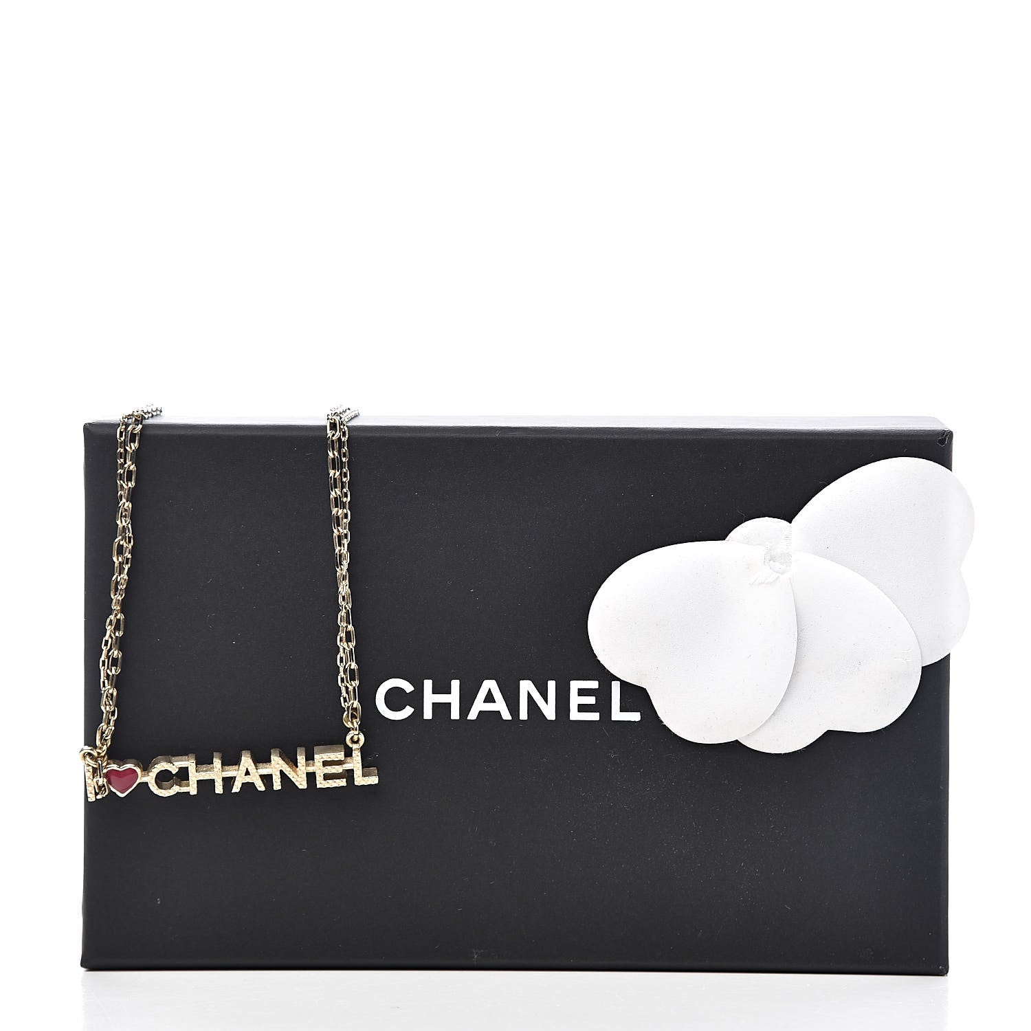 Chanel Quilted I Heart Logo Necklace Gold 6 of 6