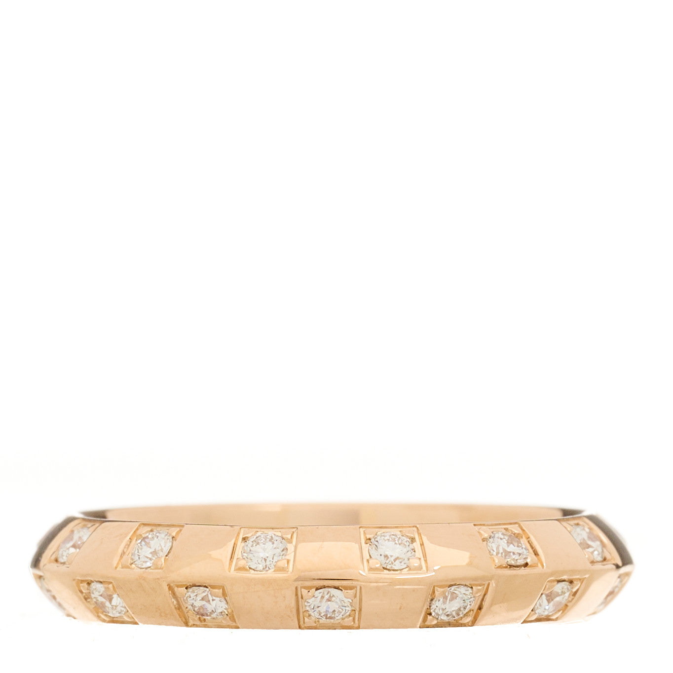 Louis Vuitton 18K Pink Gold Diamond Le Damier Ring 51 5.75 1 of 5