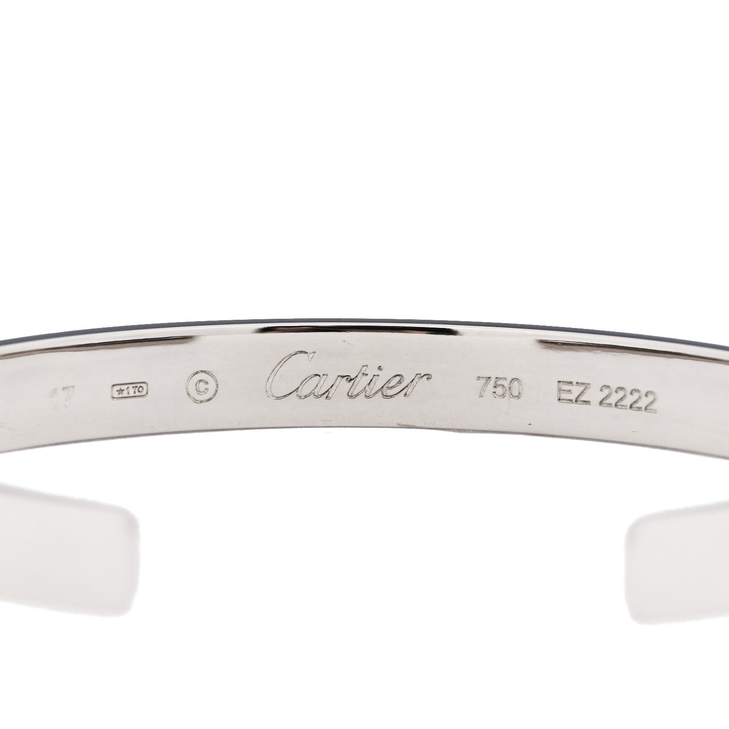 18K White Gold LOVE Cuff Bracelet 17