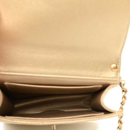 Chanel Metallic Goatskin Quilted Chic Pearls Flap Gold 5 of 11