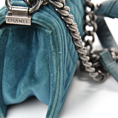 Chanel Velvet Quilted Small Boy Flap Turquoise 14 of 18