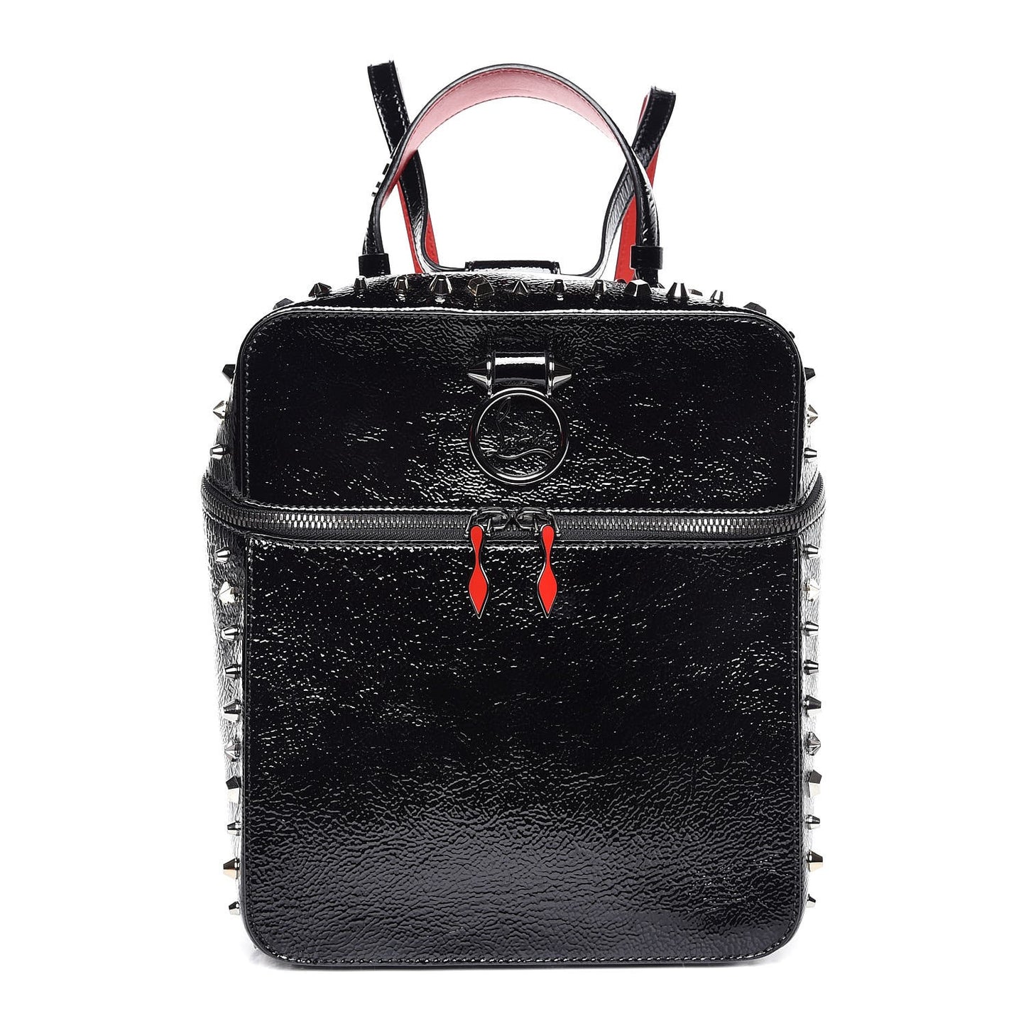 Textured Patent Calfskin Rubylou Backpack Black
