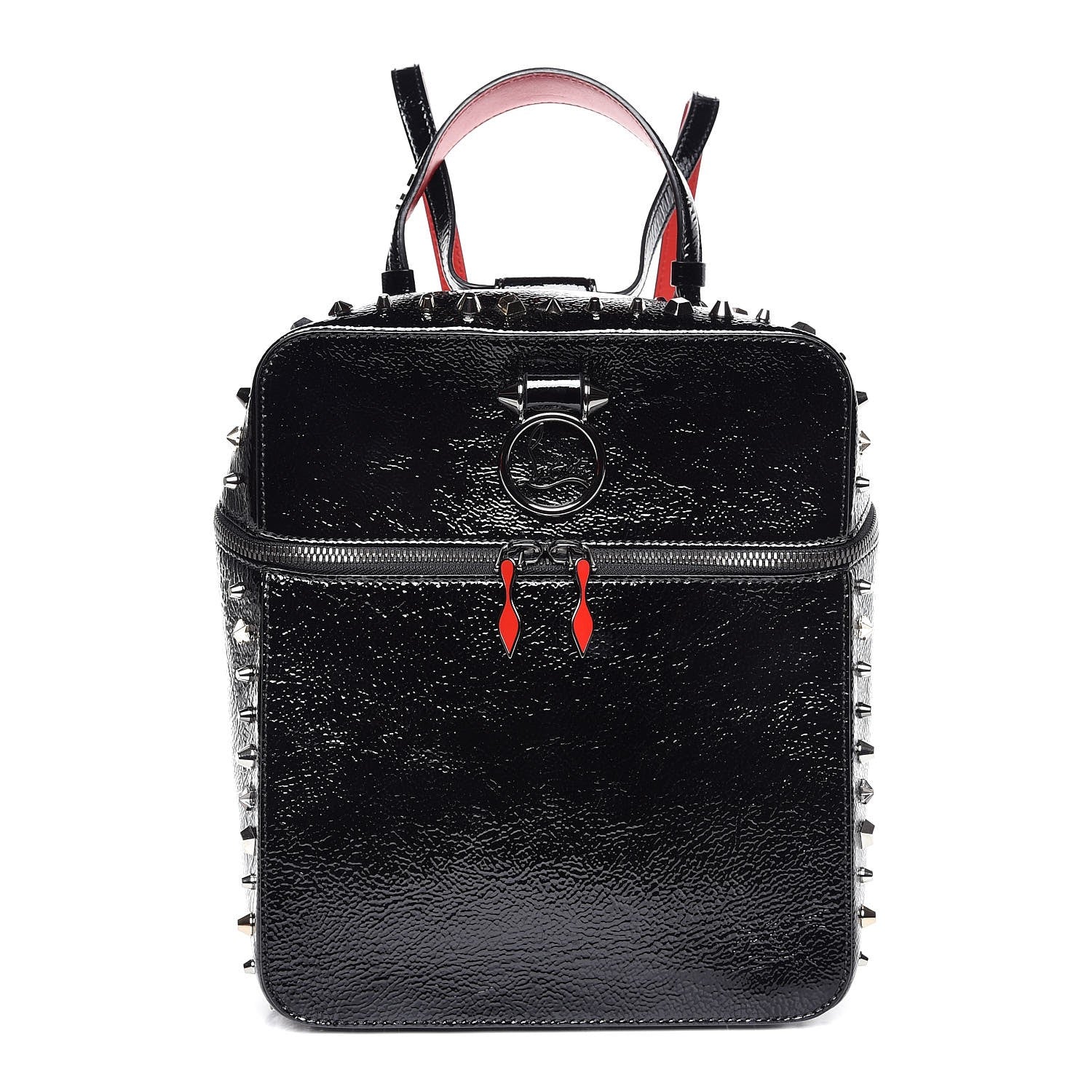 Christian Louboutin Textured Patent Calfskin Rubylou Backpack Black 1 of 7