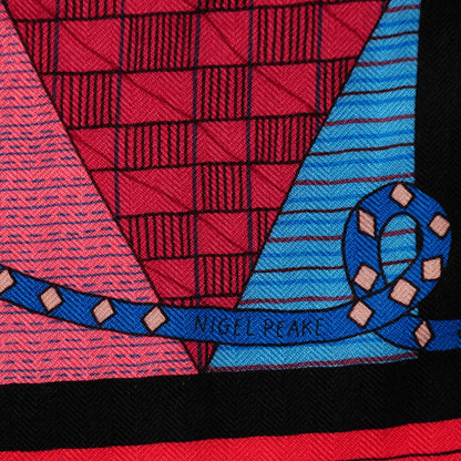 Hermes Cashmere Silk Patchwork Horse Shawl 140 4 of 4