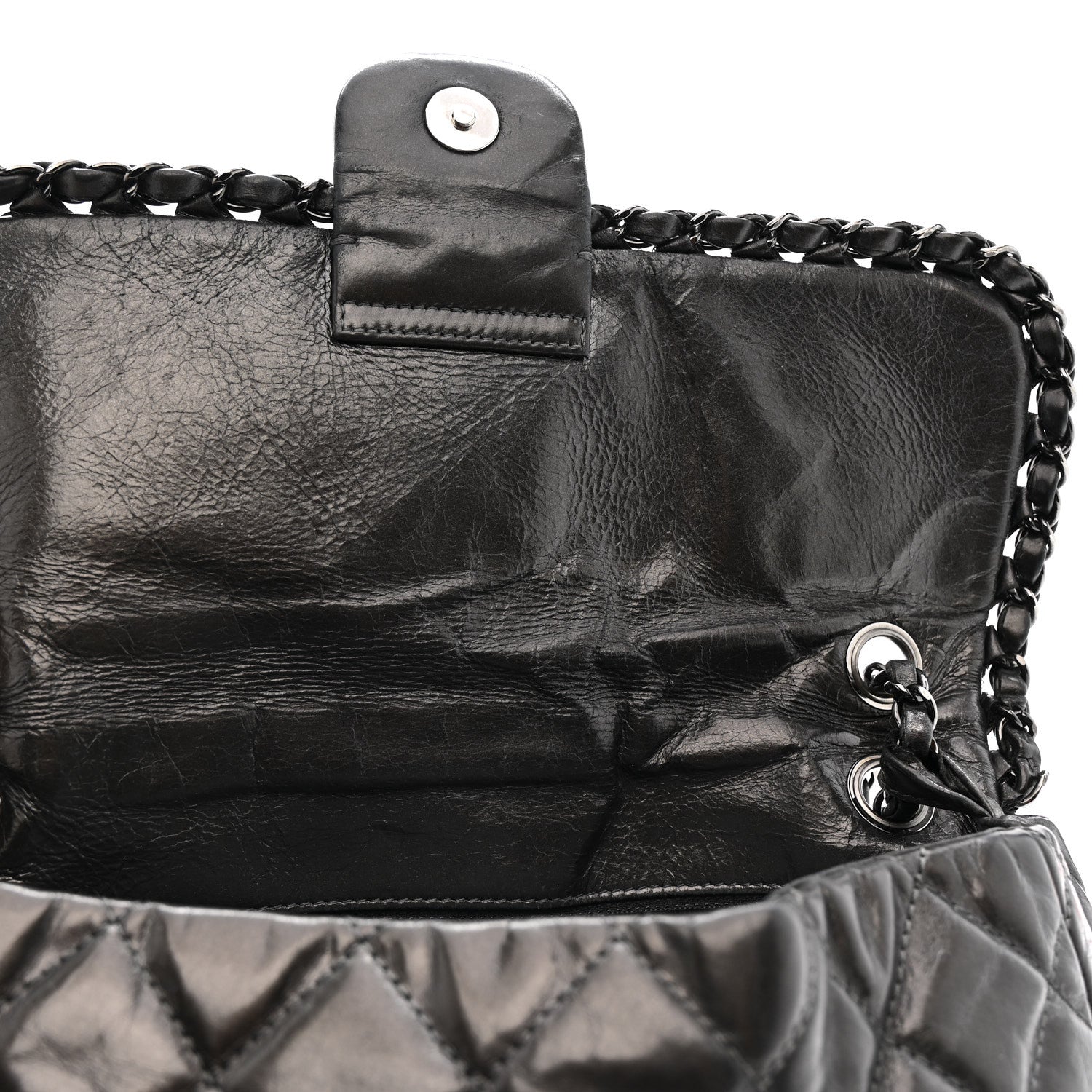 Chanel Metallic Calfskin Quilted Medium Chain Me Flap Grey 13 of 13